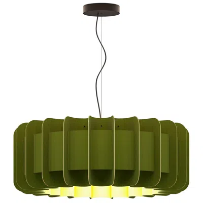 Bruck Lighting Clarissa Pendant Wep - Green Shade - Black Canopy - Size 29.1 Made To Order