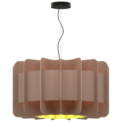 Bruck Lighting Clarissa Pendant Wep Light - Black Finish - Grey Oak Shade Made To Order