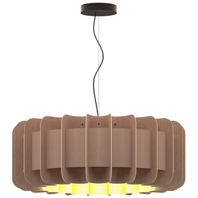 Bruck Lighting Clarissa Pendant Wep Light - Black Finish - Grey Oak Shade Made To Order