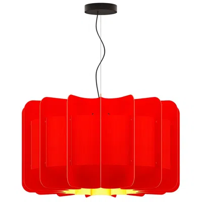 Bruck Lighting Clarissa Pendant Wep - Red Shade - Black Canopy - Size 29.8 - Made To Order