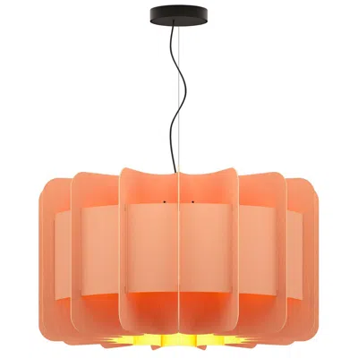 Bruck Lighting Clarissa Pendant Wep - Rose Shade - Black Canopy - Size 29.8 Made To Order