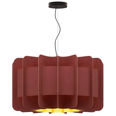 Bruck Lighting Clarissa Pendant Wep Violet Shade Black Canopy Size 29.8 Made To Order