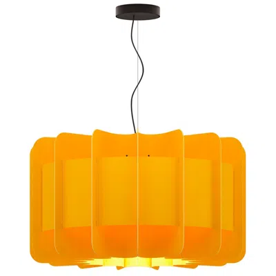Bruck Lighting Clarissa Pendant Wep Yellow Shade Black Canopy Size 29.8 Made To Order