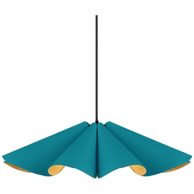 Bruck Lighting Delfina Pendant Wep Light - Black Finish - Light Petrol Shade Made To Order