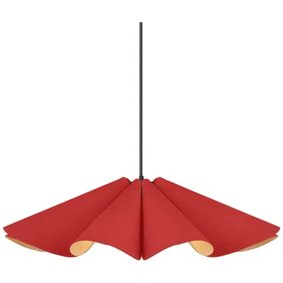 Bruck Lighting Delfina Pendant Wep Light - Black Finish - Red Shade Made To Order