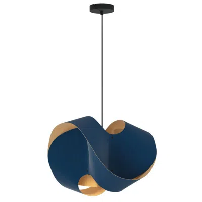 Bruck Lighting Elvira 50 19.6" Wide Modern Blue Recycled Wood Pendant - Made To Order