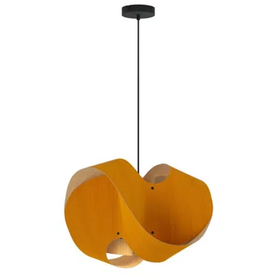 Bruck Lighting Elvira 50 19.6" Wide Modern Ocher Recycled Wood Pendant - Made To Order