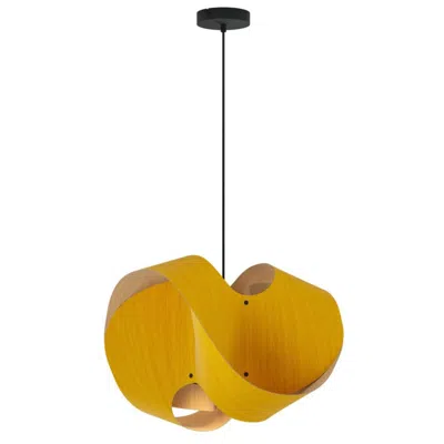 Bruck Lighting Elvira 50 19.6" Wide Modern Yellow Recycled Wood Pendant - Made To Ord