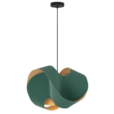 Bruck Lighting Elvira 50 19.6"w Modern Light Petrol Recycled Wood Pendant Made To Order