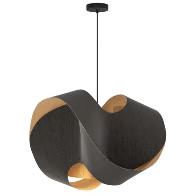 Bruck Lighting Elvira 70 27.5" Wide Modern Ebony Recycled Wood Pendant - Made To Order
