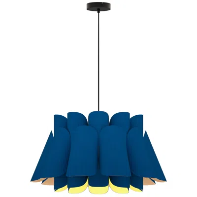 Bruck Lighting Federica Pendant Wep Light - Black Finish - Blue Shade Made To Order