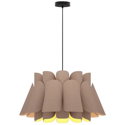 Bruck Lighting Federica Pendant Wep Light - Black Finish - Grey Oak Shade Made To Order