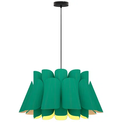 Bruck Lighting Federica Pendant Wep Light Black Finish Light Petrol Shade Made To Order