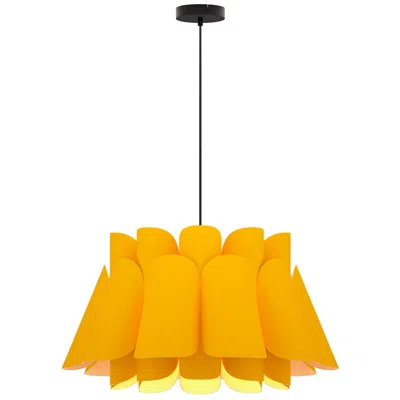 Bruck Lighting Federica Pendant Wep Light - Black Finish - Yellow Shade Made To Order