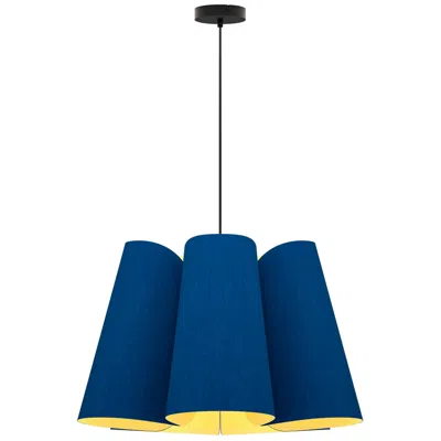 Bruck Lighting Julieta Pendant Wep Light - Black Finish - Blue Shade Made To Order