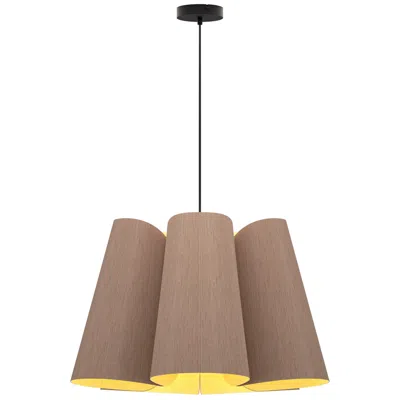 Bruck Lighting Julieta Pendant Wep Light - Black Finish - Grey Oak Shade Made To Order