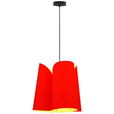 Bruck Lighting Julieta Pendant Wep Light - Black Finish - Red Shade Made To Order