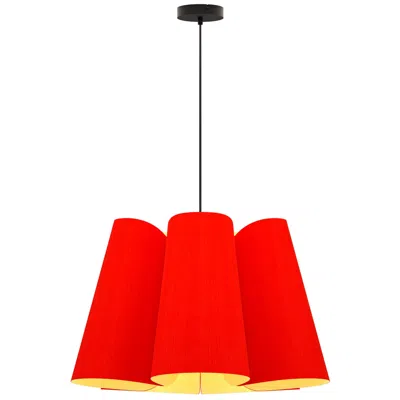 Bruck Lighting Julieta Pendant Wep Light - Black Finish - Red Shade Made To Order