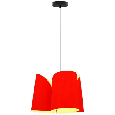 Bruck Lighting Julieta Pendant Wep Light - Black Finish - Red Shade Made To Order