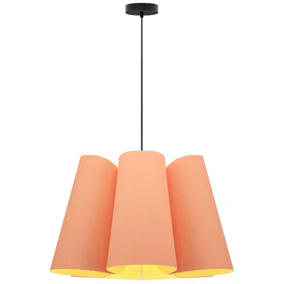 Bruck Lighting Julieta Pendant Wep Light - Black Finish - Rose Shade Made To Order