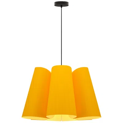 Bruck Lighting Julieta Pendant Wep Light - Black Finish - Yellow Shade Made To Order