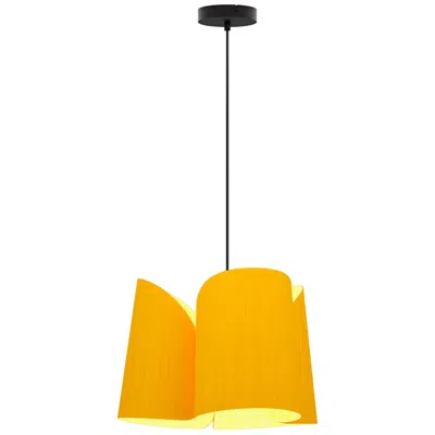 Bruck Lighting Julieta Pendant Wep Light - Black Finish - Yellow Shade Made To Order