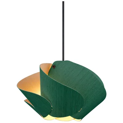 Bruck Lighting Matilda 30 11.9" Wide Light Petrol Wood Pendant - Made To Order In Green