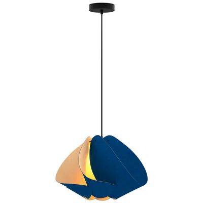 Bruck Lighting Matilda Pendant Wep - Blue Shade - Black Canopy - Size 17.4 - Made To Order