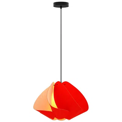 Bruck Lighting Matilda Pendant Wep - Red Shade - Black Canopy - Size 17.4 - Made To Order