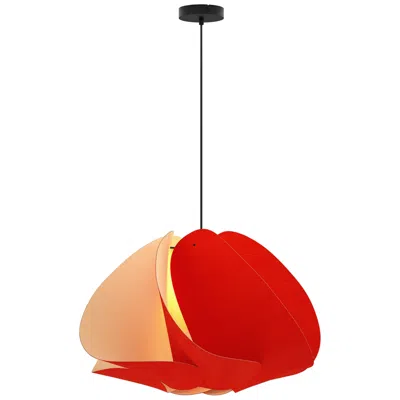 Bruck Lighting Matilda Pendant Wep - Red Shade - Black Canopy - Size 26.8 - Made To Order