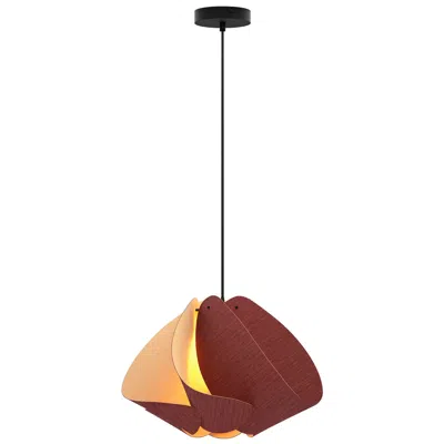 Bruck Lighting Matilda Pendant Wep - Violet Shade - Black Canopy - Size 17.4 Made To Order
