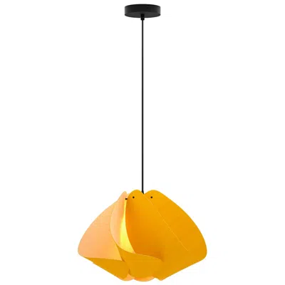 Bruck Lighting Matilda Pendant Wep - Yellow Shade - Black Canopy - Size 17.4 Made To Order