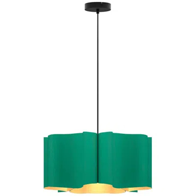Bruck Lighting Paulina Pendant Wep Light - Black Finish - Light Petrol Shade Made To Order