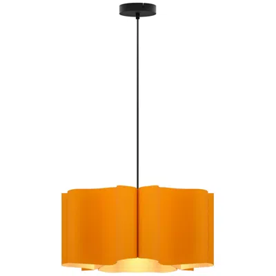 Bruck Lighting Paulina Pendant Wep Light - Black Finish - Ocher Shade Made To Order