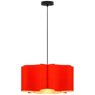 Bruck Lighting Paulina Pendant Wep Light - Black Finish - Red Shade Made To Order