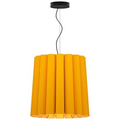 Bruck Lighting Renata Long Pendant Wep Light - Black Finish - Yellow Shade Made To Order