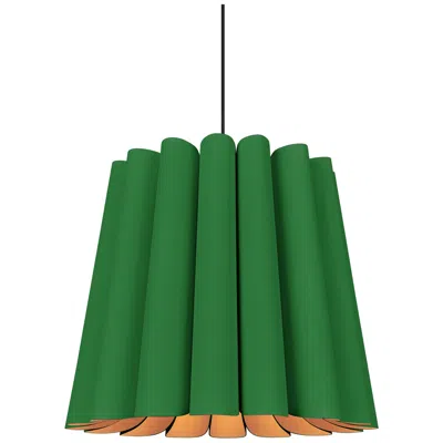 Bruck Lighting Renata Long Pendant Wep Light Collection - Black Finish - Green Shade
