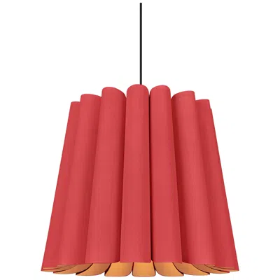 Bruck Lighting Renata Long Pendant Wep Light Collection - Black Finish - Red Shade