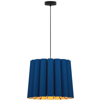 Bruck Lighting Renata Medium Pendant Wep - Blue Shade - Black Canopy - Size 22