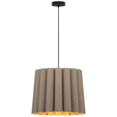 Bruck Lighting Renata Medium Pendant Wep - Gray Oak Shade - Black Canopy - Size 22