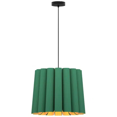 Bruck Lighting Renata Medium Pendant Wep - Light Petrol Shade - Black Canopy - Size 22