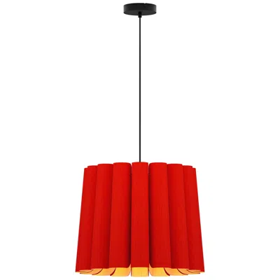 Bruck Lighting Renata Medium Pendant Wep - Red Shade - Black Canopy - Size 22