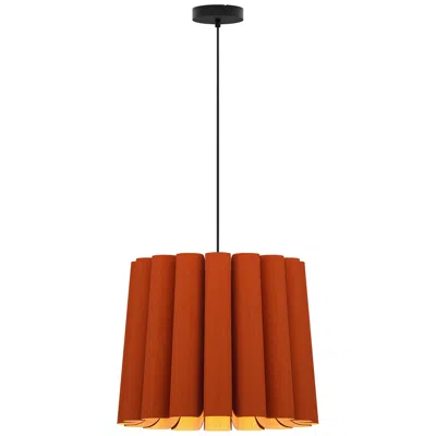 Bruck Lighting Renata Medium Pendant Wep - Terracotta Shade - Black Canopy - Size 22 In Brown