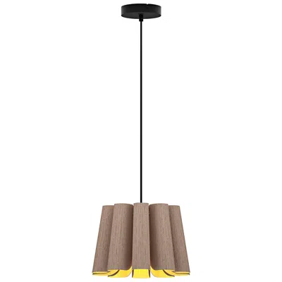 Bruck Lighting Renata Pendant Wep Light - Black Finish - Grey Oak Shade Made To Order
