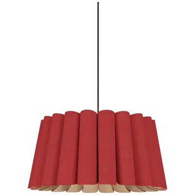 Bruck Lighting Renata Pendant Wep Light - Black Finish - Red Shade Made To Order