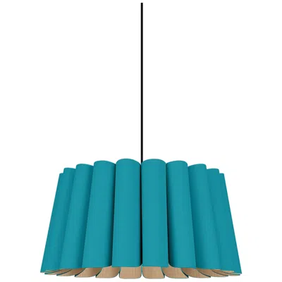 Bruck Lighting Renata Pendant Wep Light Collection - Black Finish - Light Petrol Shade