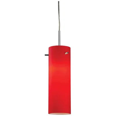 Bruck Lighting Titan 1 4"w Chrome Kiss Canopy Pendant With Red Glass Shade Made To Order