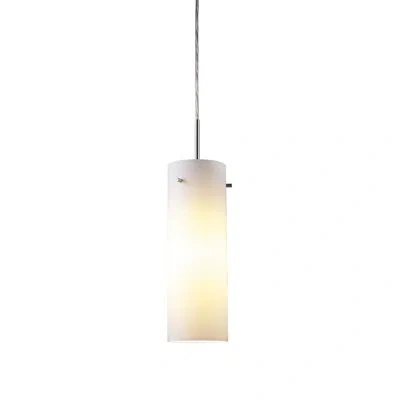 Bruck Lighting Titan 1 - Light Single Cylinder Pendant In Chrome,white