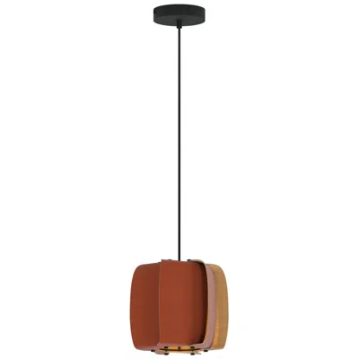 Bruck Lighting Wep Alba 26 10.25"w Pendant Black Finish W/ Terracotta/ash Made To Order