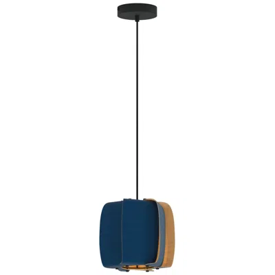 Bruck Lighting Wep Alba 26 10.25"w Pendant Black Finish With Blue/ash Shade Made To O